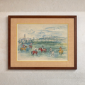 Before the Start (Watercolor & Ink on Paper, Framed)