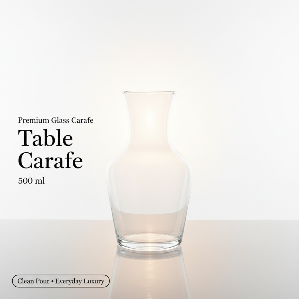 Glass Carafe 500 ml | Premium Table Carafe for Water, Juice & Infused Drinks