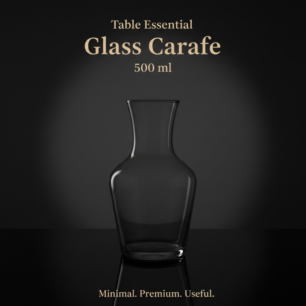 Glass Carafe 500 ml | Premium Table Carafe for Water, Juice & Infused Drinks