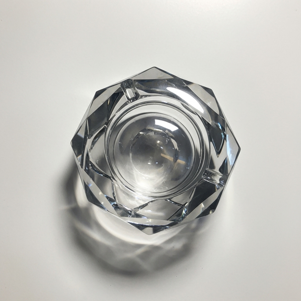Luxury Crystal Ashtray 16 cm | Heavy Faceted Glass Statement Piece