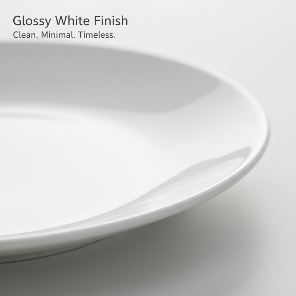 Royal Porcelain Deep Plate 22 cm | Premium White Pasta &amp; Curry Bowl (Thailand)
