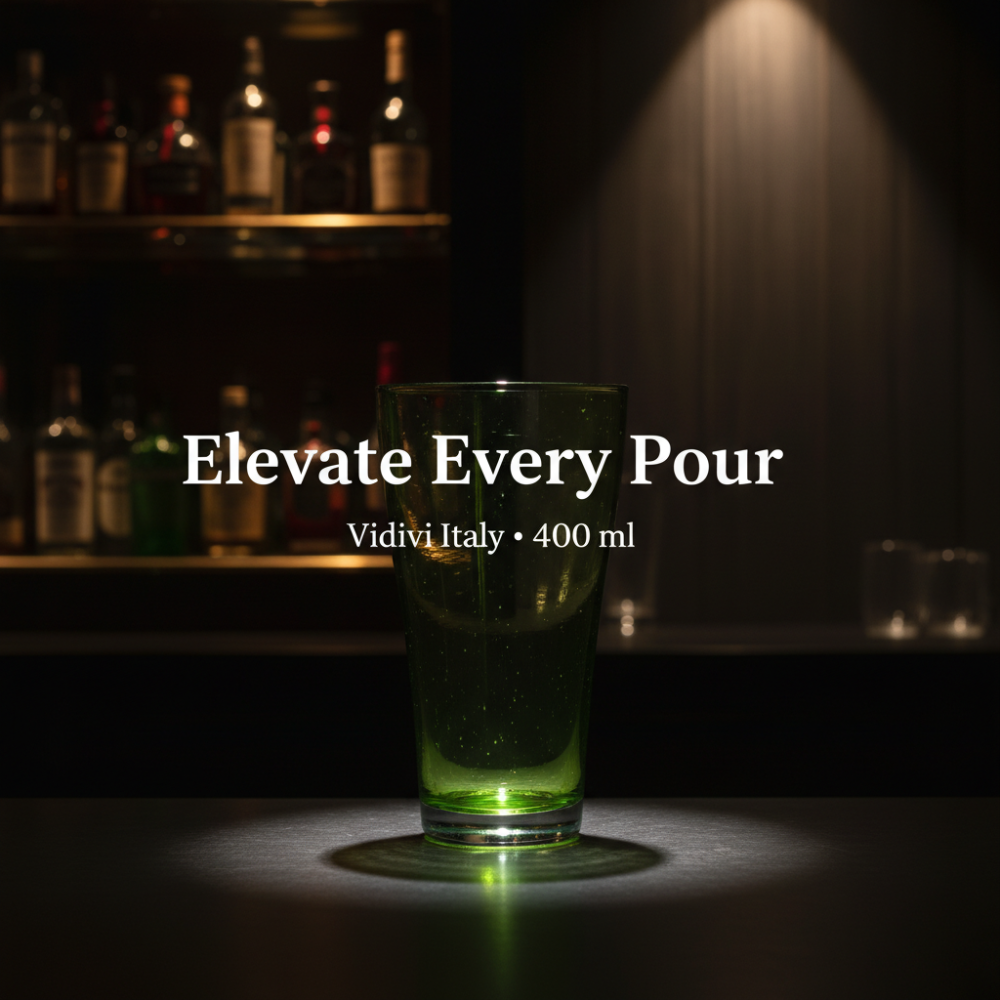 Vidivi Italy Green Highball Glass (400 ml) – Premium Tinted Italian Tumbler