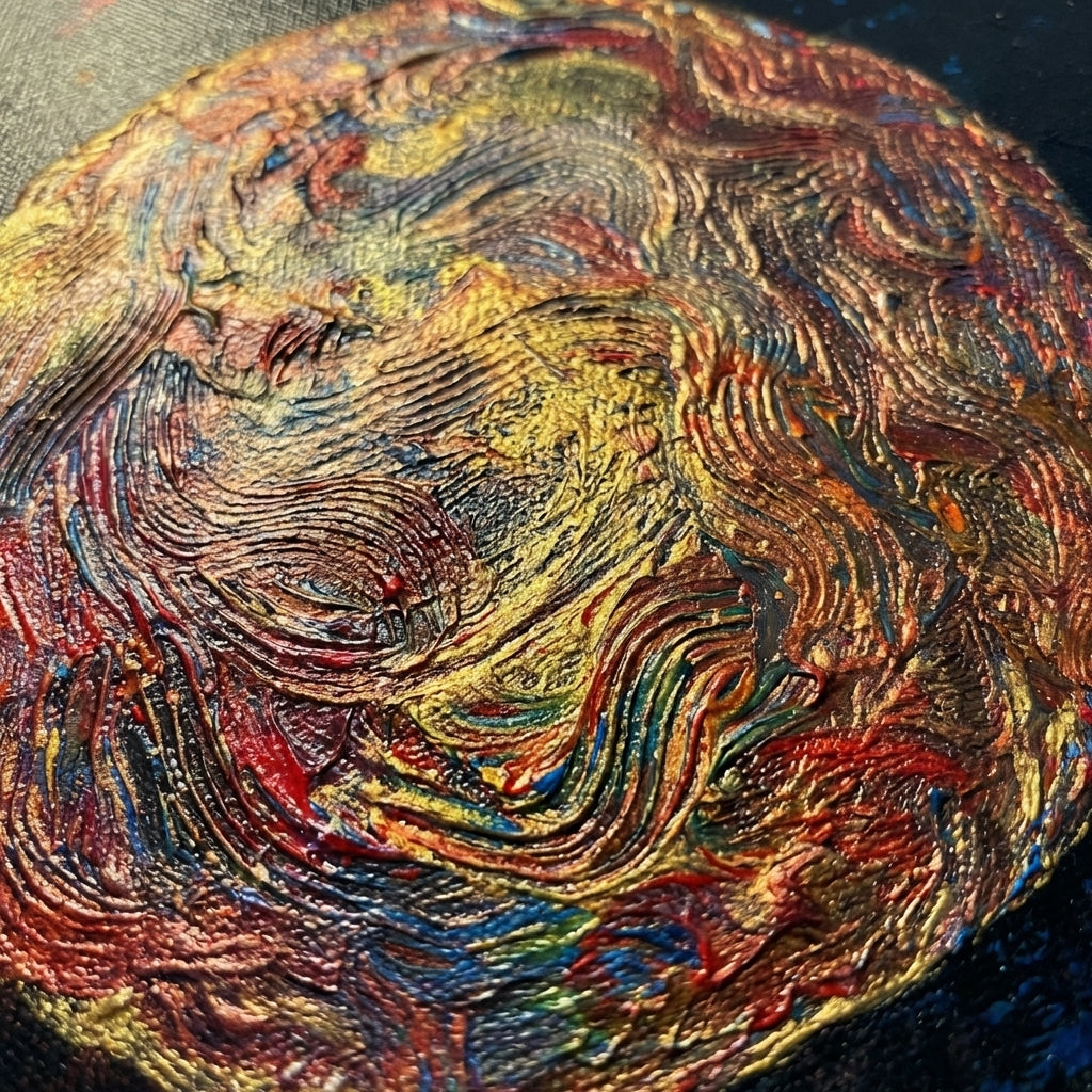 ANTARIKSHA – Luxury Abstract Space Textured Acrylic Painting (31x31 cm) | Modern Cosmic Wall Art by Abha Kochar