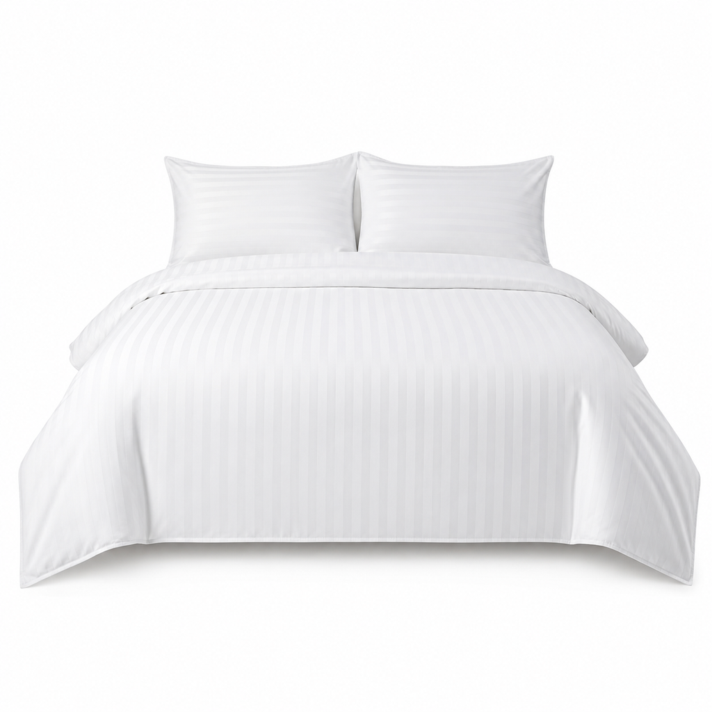 Luxury Egyptian Cotton Bedding Set – White King Size 7-Piece Hotel-Style Bed Linen Set