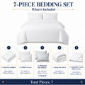 Luxury Egyptian Cotton Bedding Set – White King Size 7-Piece Hotel-Style Bed Linen Set