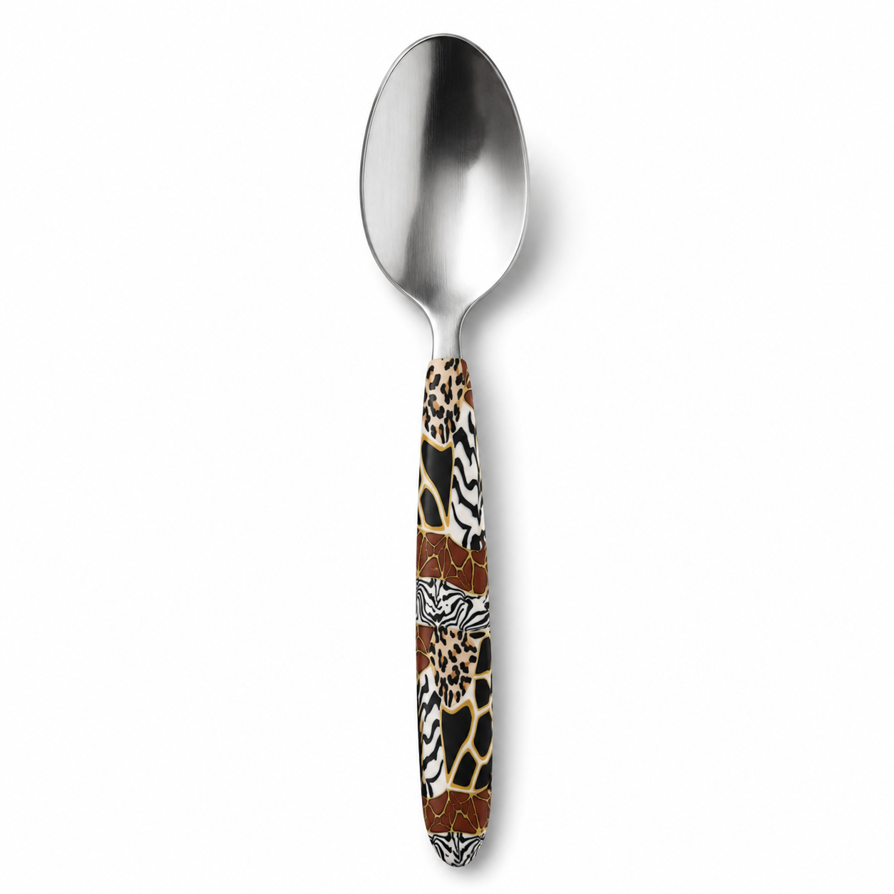 Designer Animal Print Spoon – Handmade African Decorative Spoon, 18.5 cm