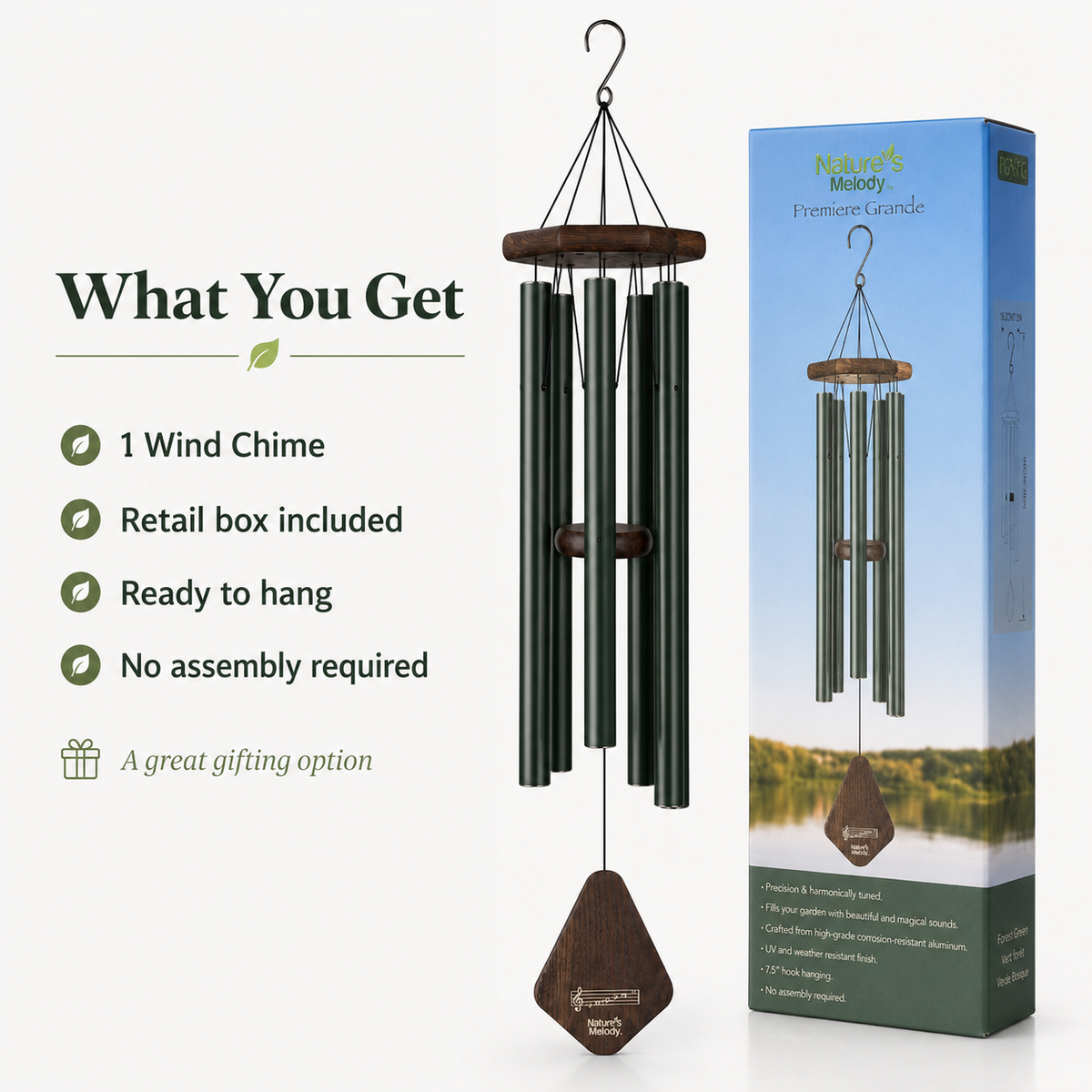 Nature's Melody Premiere Grande anodised aluminium wind chime