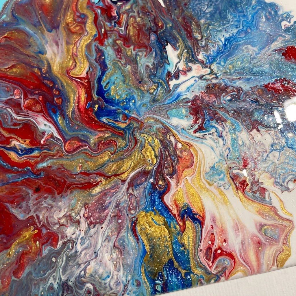Symphony – Luxury Abstract Acrylic Painting Set of 2 (25x51 cm & 41x41 cm) | Modern Statement Wall Art by Abha Kochar