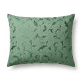 Green decorative pillow with floral pattern high density