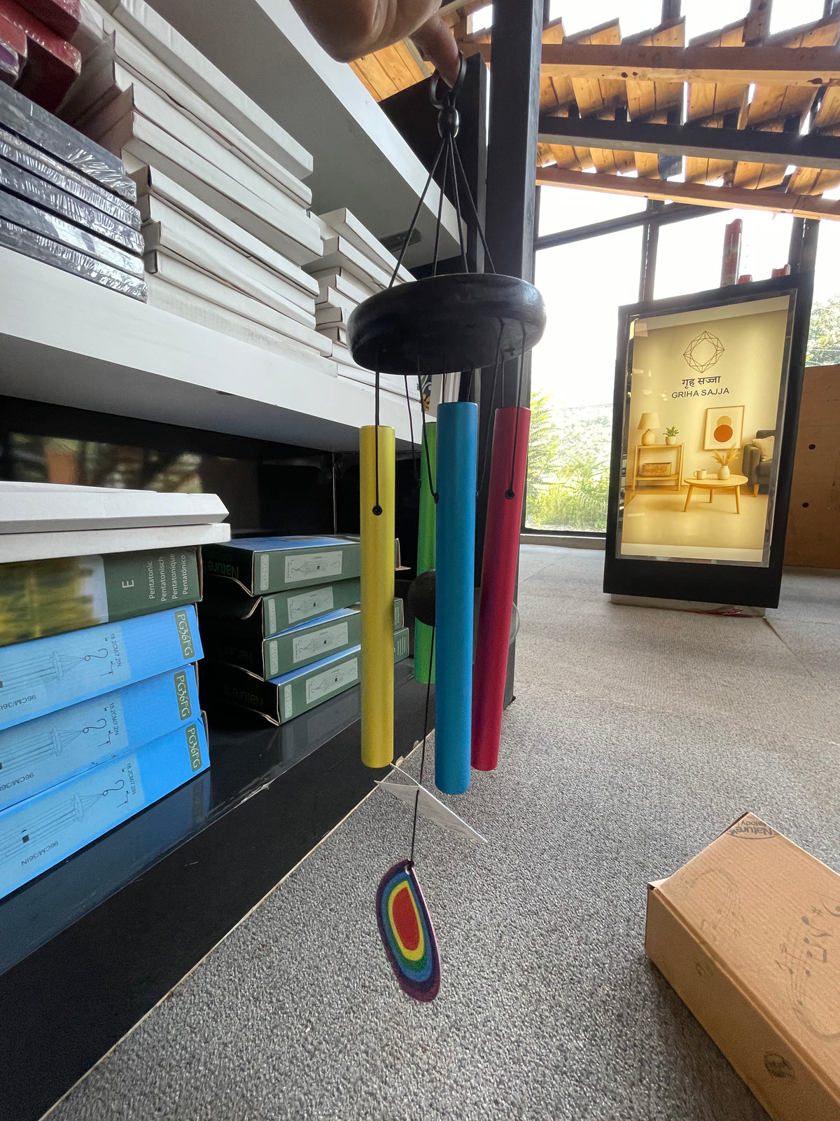 Nature's Melody multicolour wind chime with coloured aluminium tubes