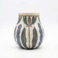 Japanese Raku Pottery Vase | Botanical Crackle Glaze Handmade Ceramic Art Vase India