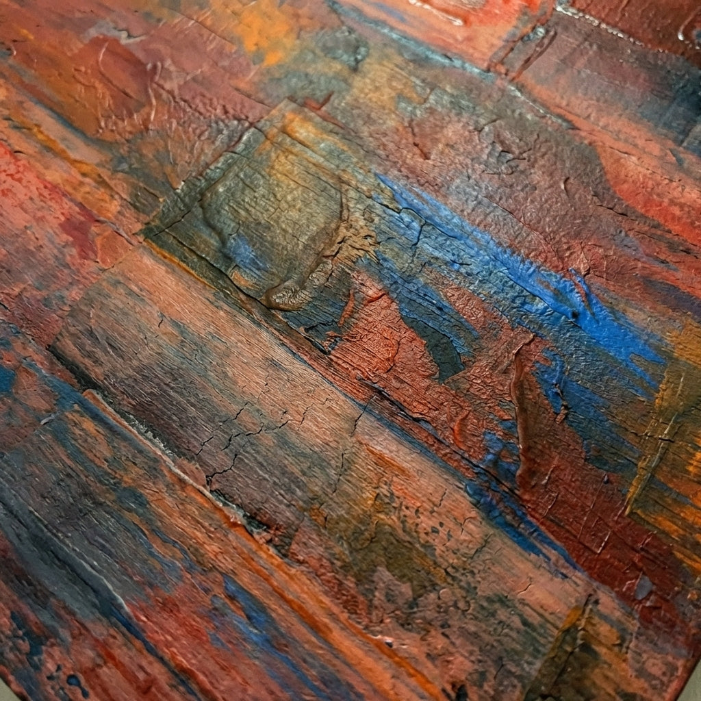 Layers of Time – Luxury Abstract Textured Acrylic Painting (41x41 cm) | Modern Square Wall Art by Abha Kochar