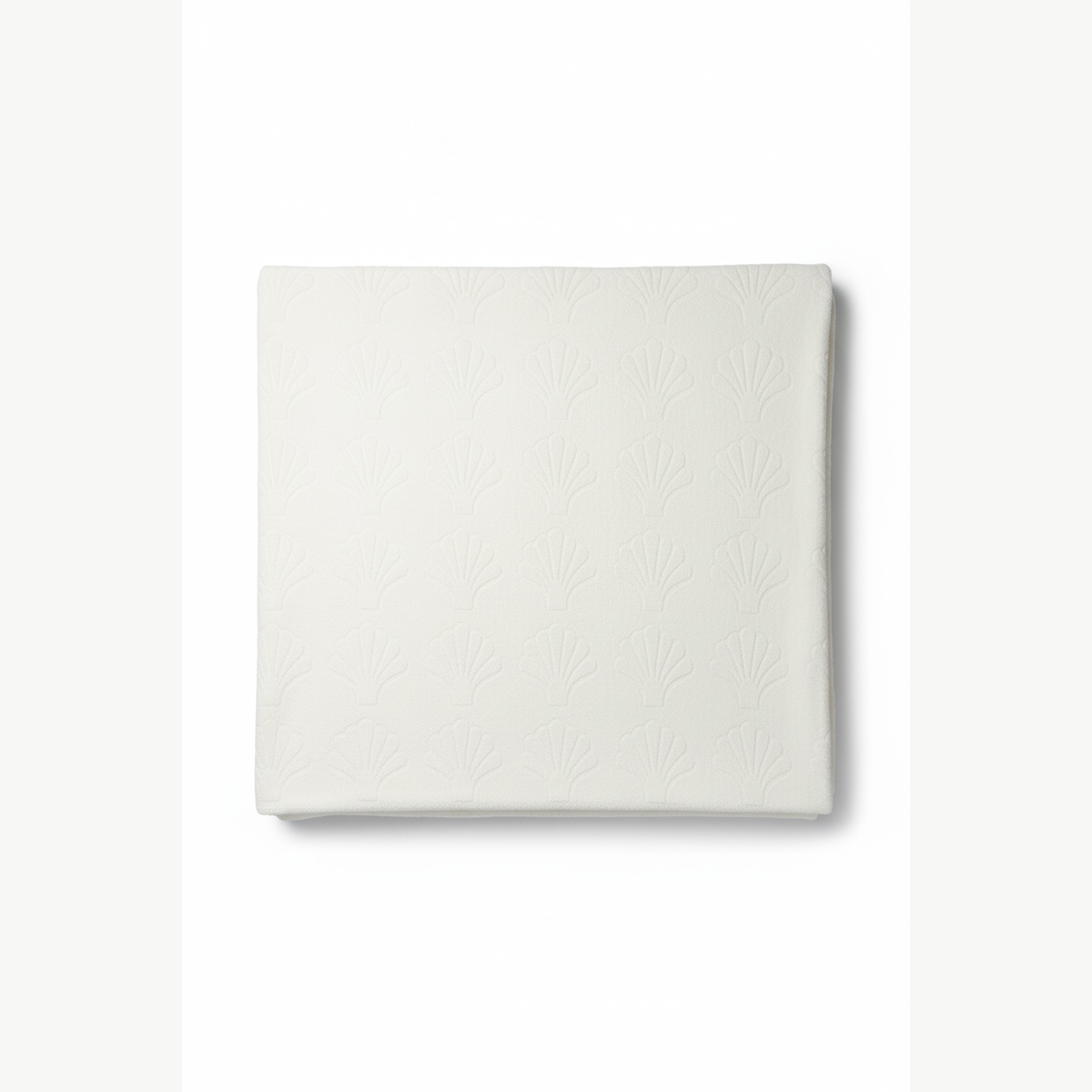 Deltateks Školjka cream cotton terry bedspread 200 x 200 cm flat lay on white background