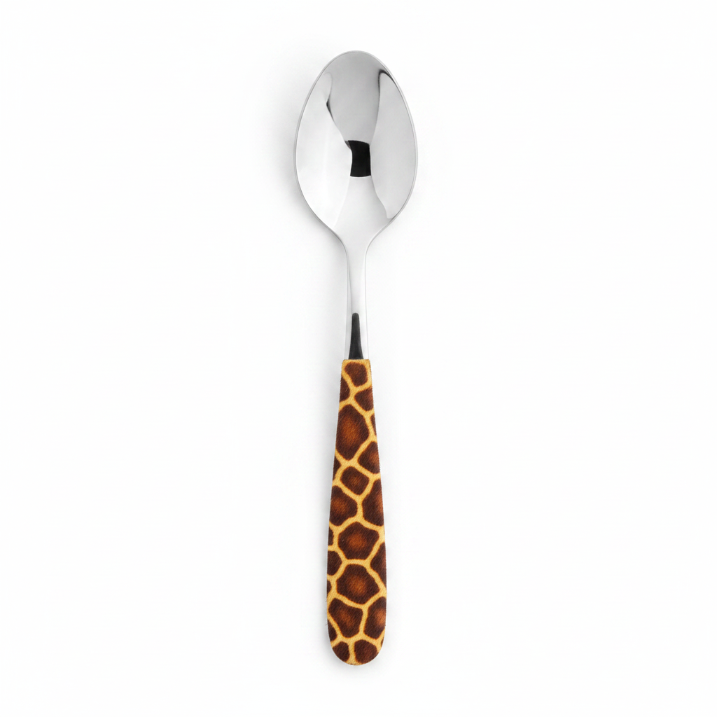 Designer Giraffe Print Teaspoon – Amazon Style Hero, White Background