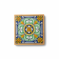Turkish Hotpot Tile – Navy Daisy Wheel, flat lay hero, white background