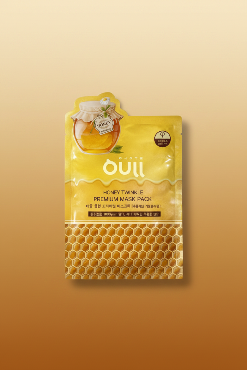 OUll Honey Twinkle Premium Mask Pack packaging product hero honey gold