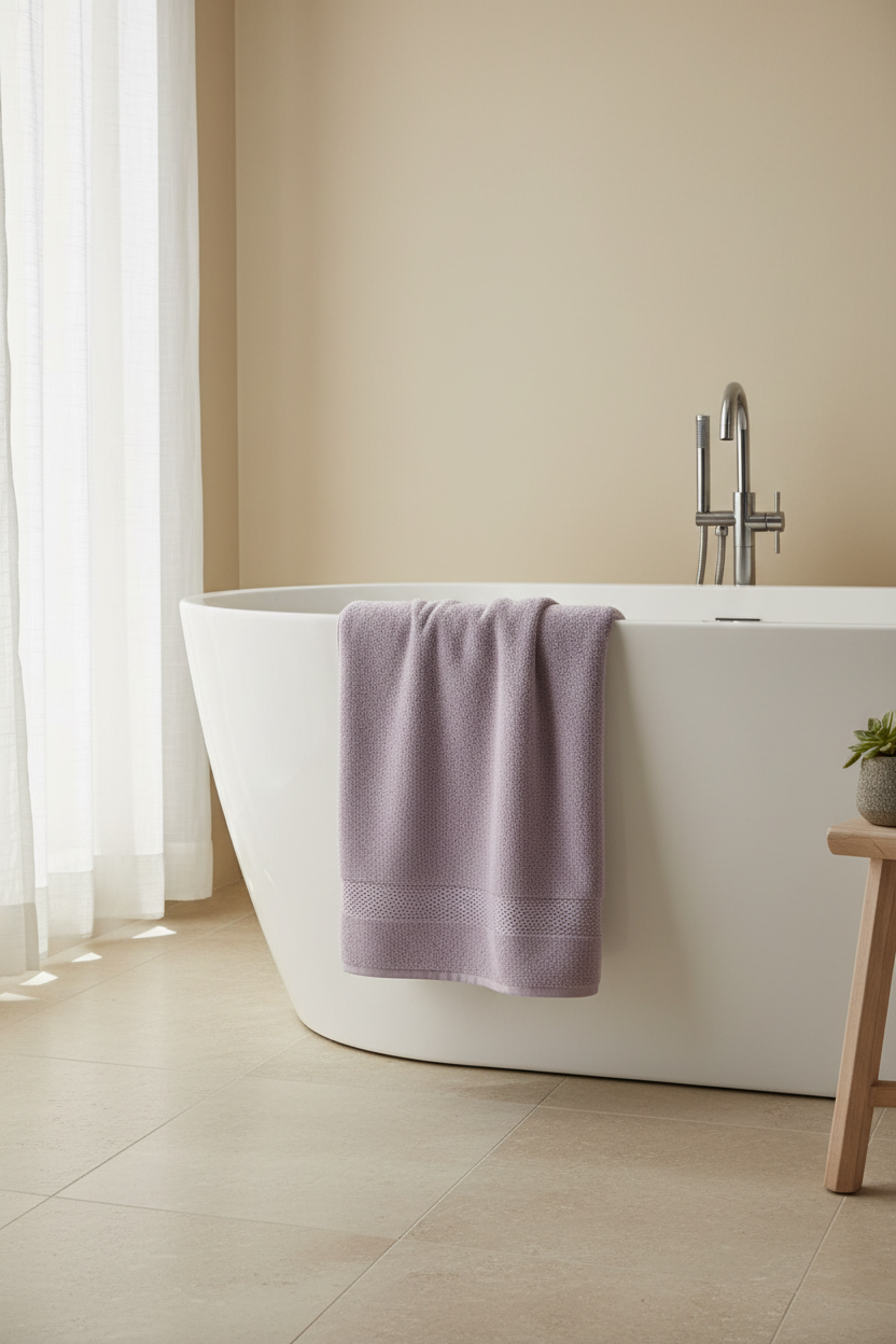 Purple Bath Towel lifestyle bathtub shot
