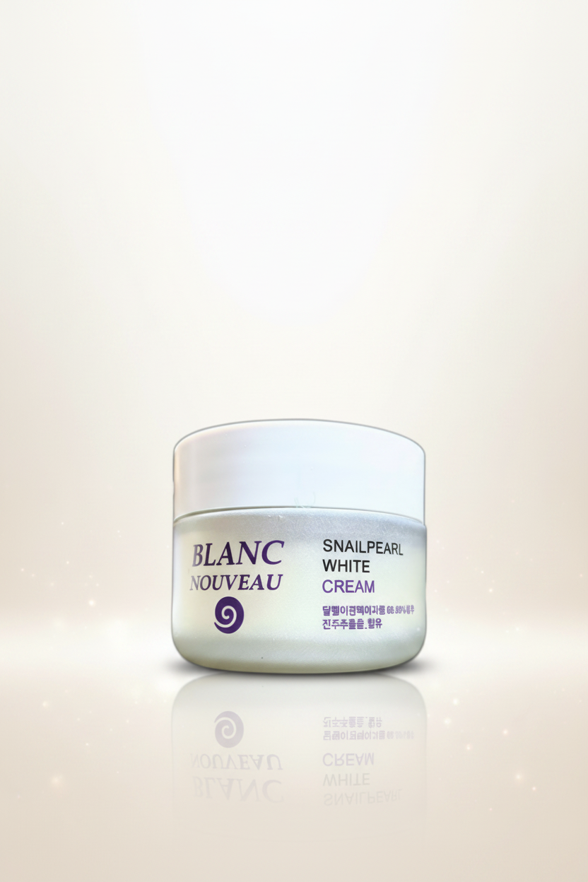 Blanc Nouveau Snailpearl White Cream brightening care product hero pearl background