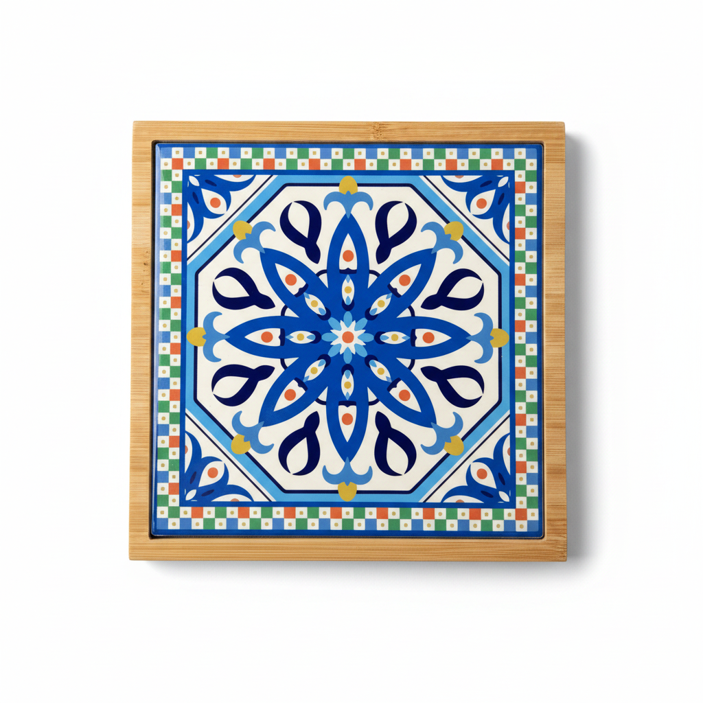 Turkish Hotpot Tile – Cobalt Petal Star, flat lay hero, white background