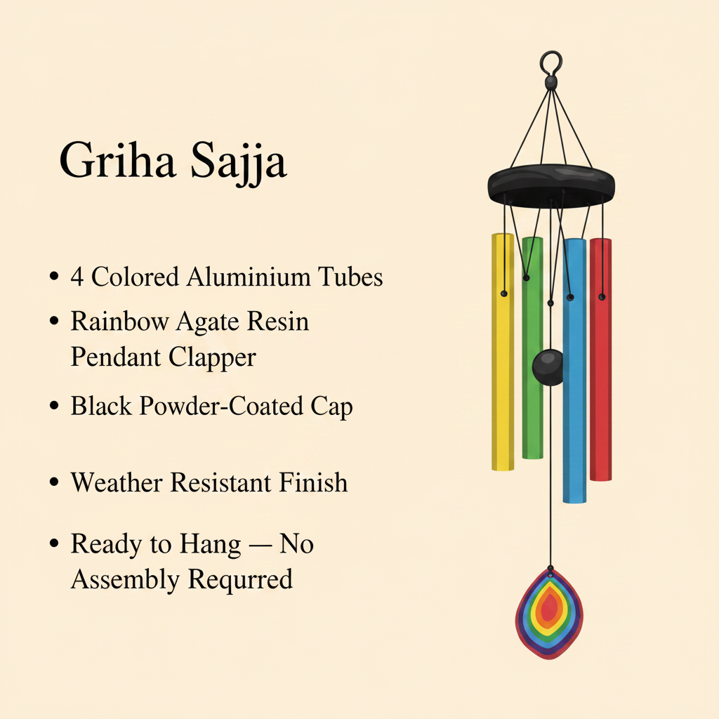 Nature's Melody multicolour wind chime product features