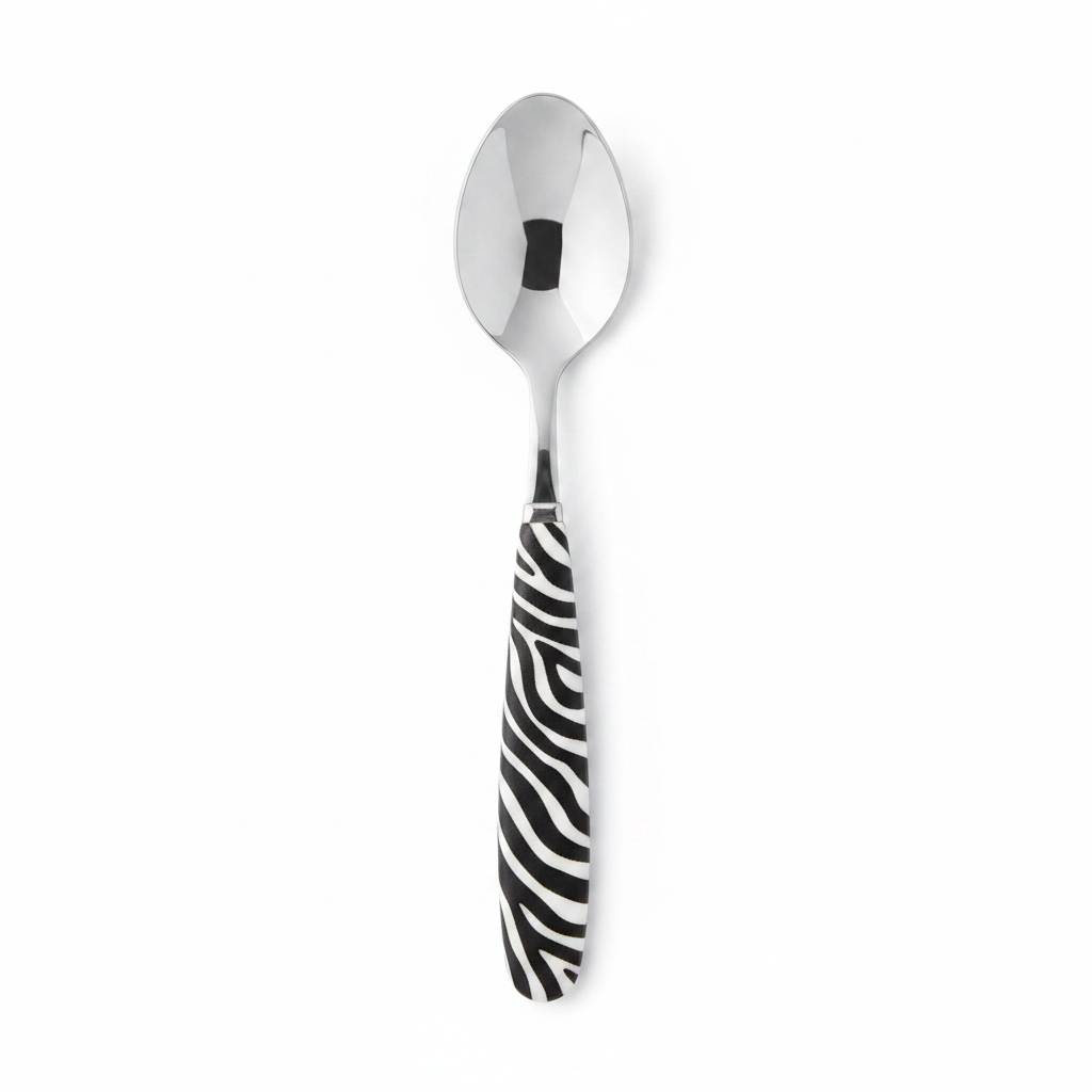 Designer Zebra Print Teaspoon – Amazon Style Hero, White Background
