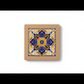 Turkish Hotpot Tile – Cobalt & Gold Geometric Star, flat lay hero, white background