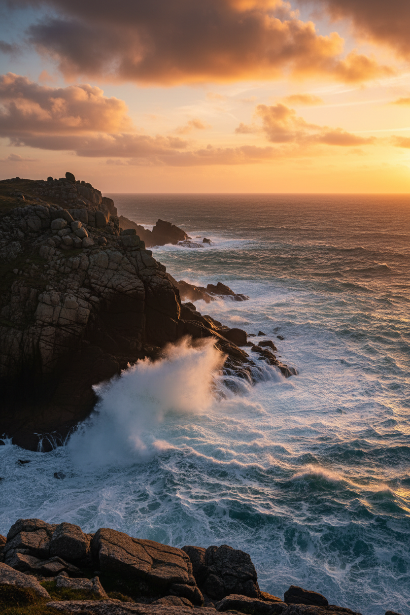 Breton Atlantic coastline Saint-Malo France