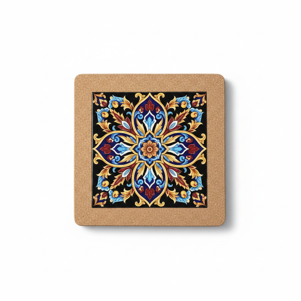 Turkish Hotpot Tile – Baroque Sunburst, flat lay hero, white background