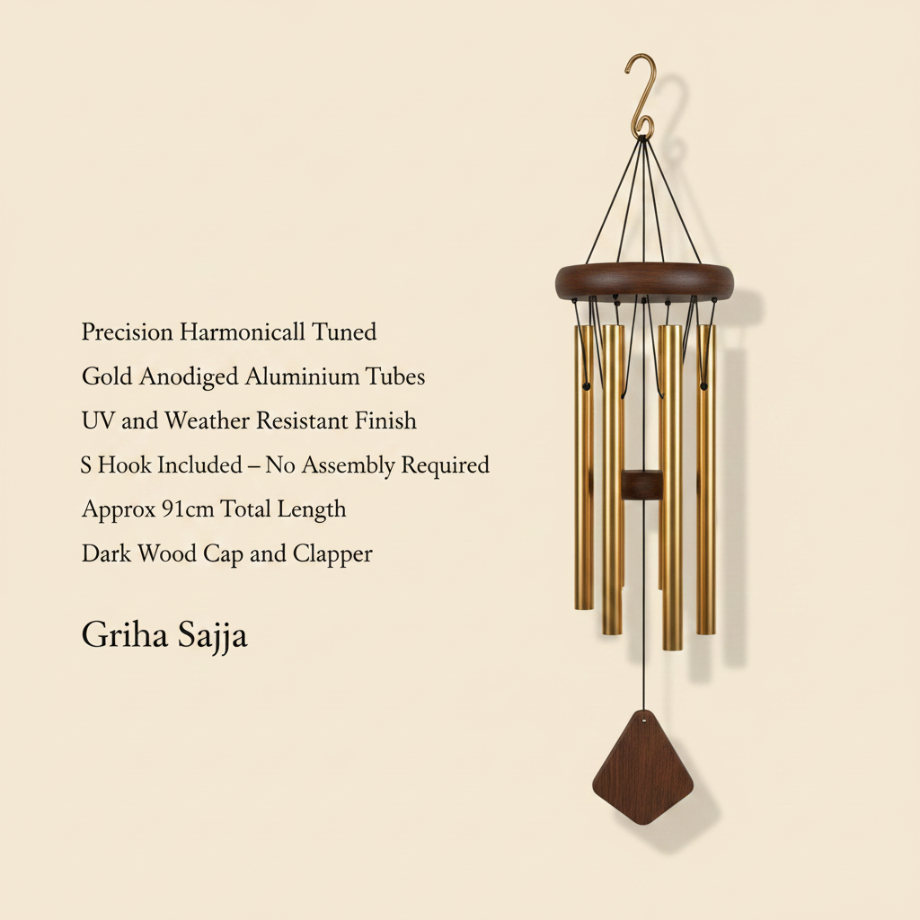Nature's Melody gold aluminium wind chime product features