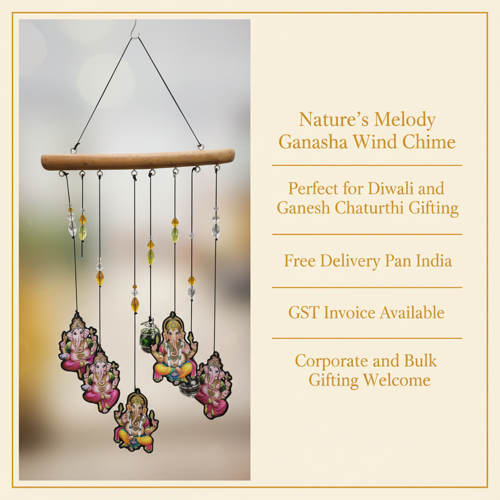 Nature's Melody Ganesha wind chime gift presentation