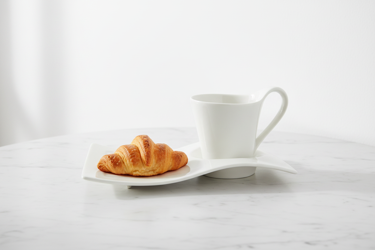 Luzerne Coffee Cup Croissant Tray Hero
