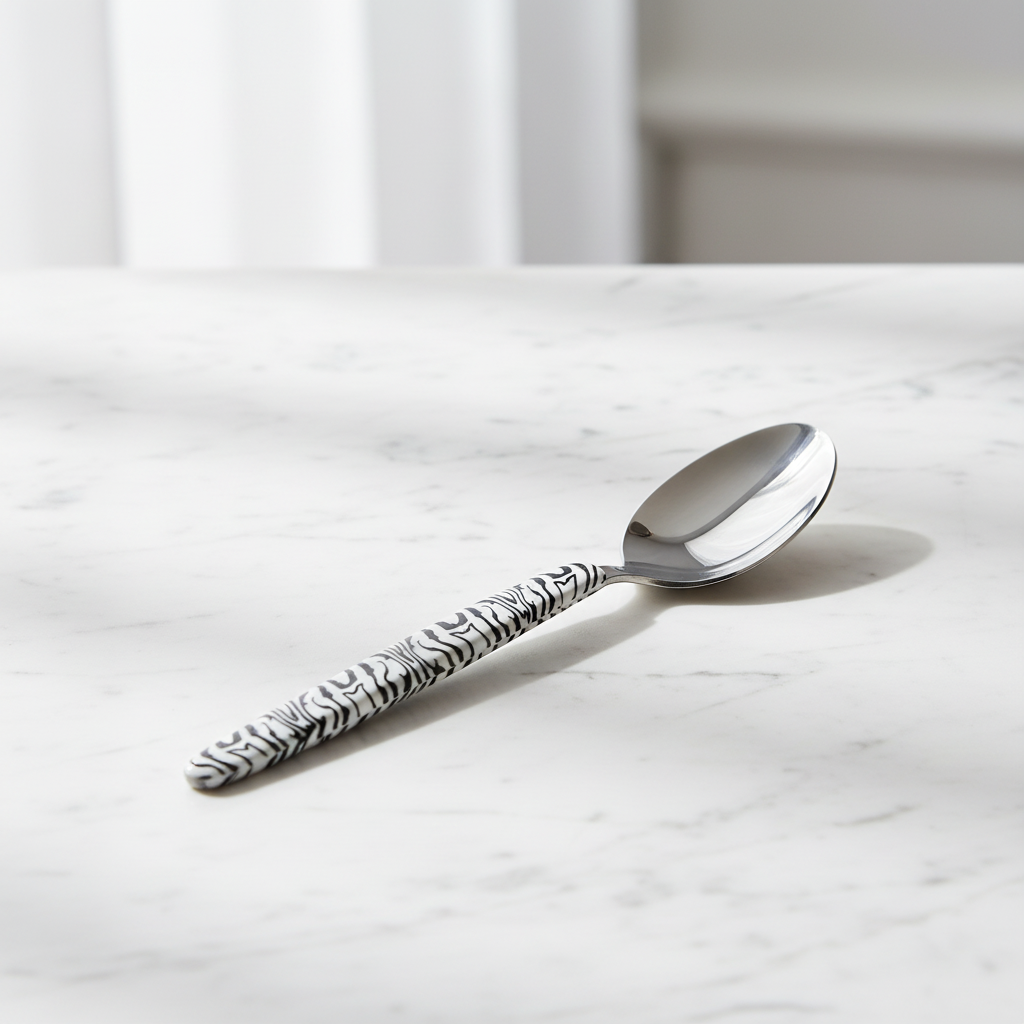 Zebra Spoon – White Marble